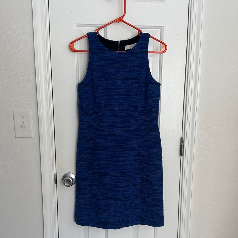 LOFT Textured Navy Sleeveless Mini Dress - Worn once